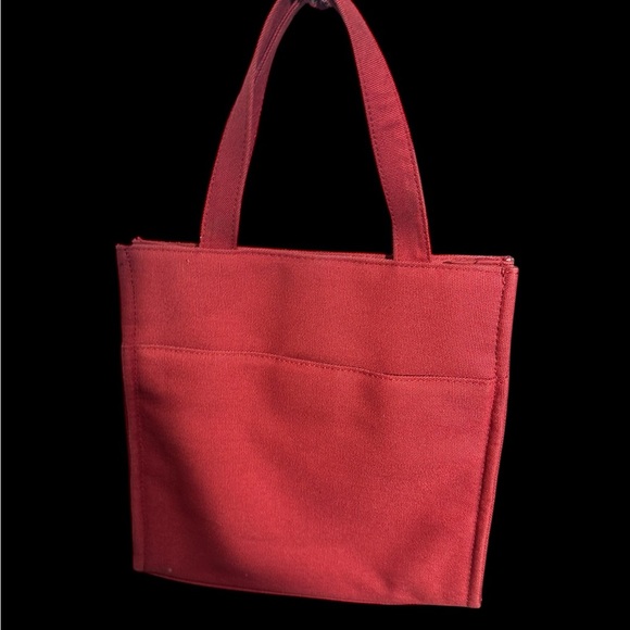 StjohnsBay Stylish Red and Beige Tote Bag - Picture 2 of 5